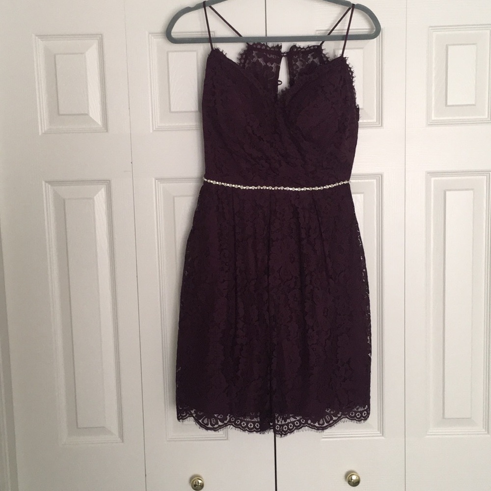 Serendipity sz8 Aubergine (purple) lace prom dress